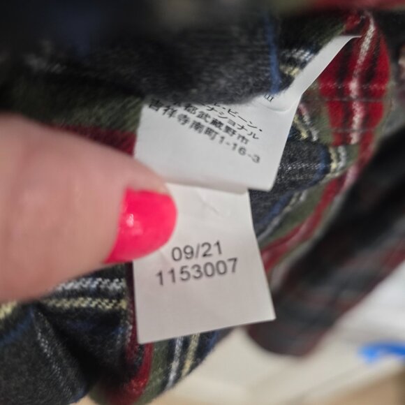 Vintage LL Bean Checkered Flannel Button Up Shirt Gray Red Plaid XL Reg 228061 - Picture 6 of 7